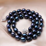 Natural Freshwater Pearl Necklace 925 Sterling Silver Flower Buckle