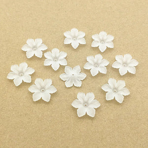 800pcs Clear Leaf Frosted Beads for Jewelry DIY