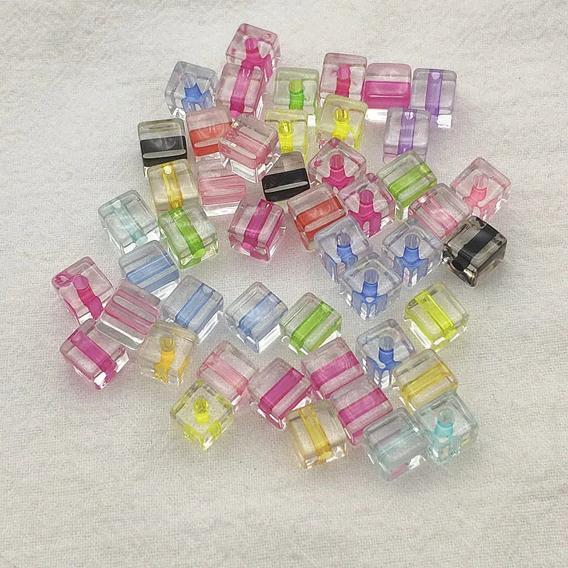 Clear Mix Cube Beads for DIY Jewelry Making