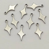 200pcs Stainless Steel Rhombus Charm For Jewelry DIY
