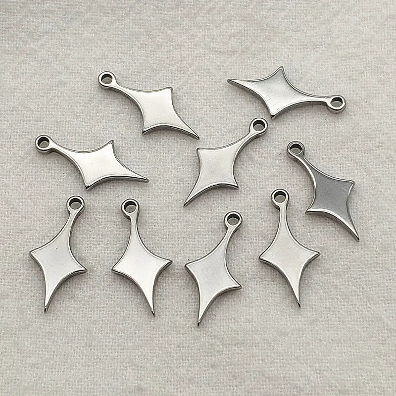 200pcs Stainless Steel Rhombus Charm For Jewelry DIY