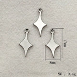 200pcs Stainless Steel Rhombus Charm For Jewelry DIY