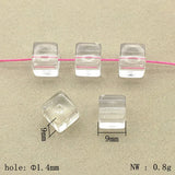 9/13mm Clear Acrylic Cube Beads - DIY Jewelry Parts