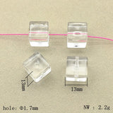 9/13mm Clear Acrylic Cube Beads - DIY Jewelry Parts