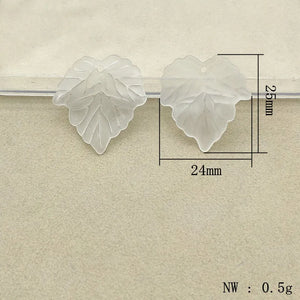 900pcs Clear Leaf Frosted Beads DIY Jewelry Findings