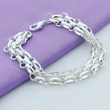 925 Silver Round Charm Bracelet Bangle for Women