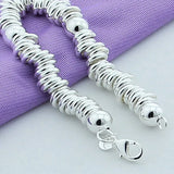 925 Silver Circle Bead Bracelet Women Charm Bracelets Fine Jewelry