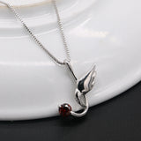 925 Silver Bird Pendant Necklace-Cubic Zirconia-Sterling Silver Chain 43-46CM
