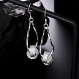 925 Silver Twisted Weave Tassel Drop Earrings Women's Jewelry