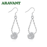 925 Silver Twisted Weave Tassel Drop Earrings Women's Jewelry