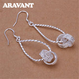 925 Silver Twisted Weave Tassel Drop Earrings Women's Jewelry