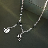 925 Sterling Ladies Silver Anklet Bracelets With Constellation Symbol Pendant