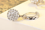 925 Silver Bead Earrings with Rhinestone Crystal Ball Tassel Drop