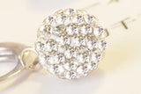 925 Silver Bead Earrings with Rhinestone Crystal Ball Tassel Drop