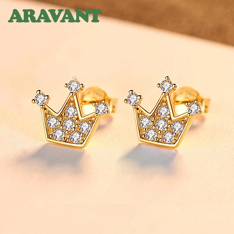 Arrival 925 Sterling Silver 18K Crown Women Jewelry