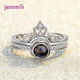 925 Sterling Silver Adjustable Rings CZ Crystal Jewelry Wholesale