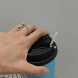 925 Silver Bead Ring for Women Girl Woven Chain Hiphop Adj
