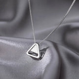 925 Silver Choker Necklace Triangle Charm Pendant