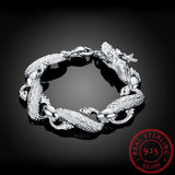 925 Silver Dragon Bracelet Bangle Cuff Jewelry
