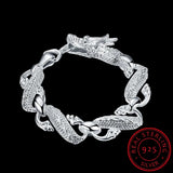 925 Silver Dragon Bracelet Bangle Cuff Jewelry
