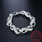925 Silver Dragon Bracelet Bangle Cuff Jewelry