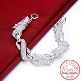 925 Silver Dragon Bracelet Bangle Cuff Jewelry