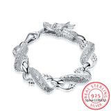 925 Silver Dragon Bracelet Bangle Cuff Jewelry