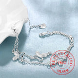 925 Silver Butterfly Bracelet for Women