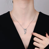 925 Silver Crystal Snake Choker Necklace Pendant for Women Wedding Gift