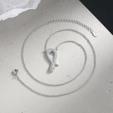 925 Silver Crystal Snake Choker Necklace Pendant for Women Wedding Gift