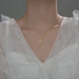 925 Silver Moon Star CZ Pendant Necklace For Women Girls
