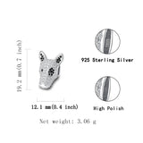 925 Silver Dog Head Charms Beads w/ Cz for European Bracelet