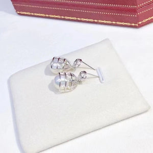 925 Sterling Silver Earrings Findings for Agate Beads Crystal 3 pairs/lot