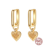 925 Silver Pink Heart Conch Earrings