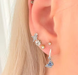 925 Silver Pink Heart Conch Earrings