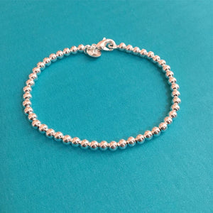 925 Sterling Silver Bead Bracelet Women Jewelry Gift
