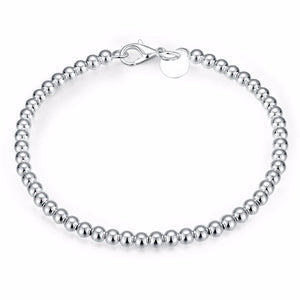 925 Sterling Silver Bead Bracelet Women Jewelry Gift