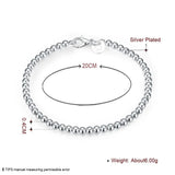 925 Sterling Silver Bead Bracelet Women Jewelry Gift