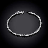 925 Sterling Silver Bead Bracelet Women Jewelry Gift