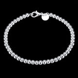 925 Sterling Silver Bead Bracelet Women Jewelry Gift