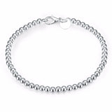925 Sterling Silver Bead Bracelet Women Jewelry Gift