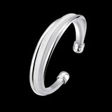 925 Sterling Silver Large Reticulated Bracelet Women Bangle