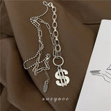 Arrival 925 Sterling Silver US Dollar Pendant Necklace for Women