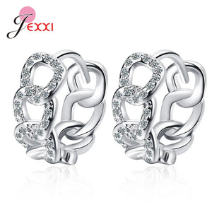 925 Sterling Silver Hoop Earrings Bridal Wedding Party Jewelry Accessory