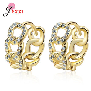 925 Sterling Silver Hoop Earrings Bridal Wedding Party Jewelry Accessory