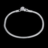 925 Silver 3mm Snake Chain Bracelet Unisex