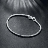 925 Silver 3mm Snake Chain Bracelet Unisex