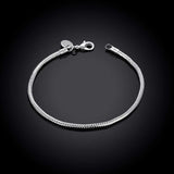 925 Silver 3mm Snake Chain Bracelet Unisex