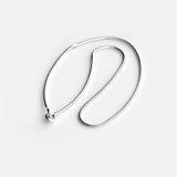 925 Silver Line Geometry Hook Necklace for Women Asymmetry Minimalism Choker