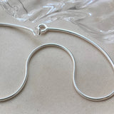 925 Silver Line Geometry Hook Necklace for Women Asymmetry Minimalism Choker